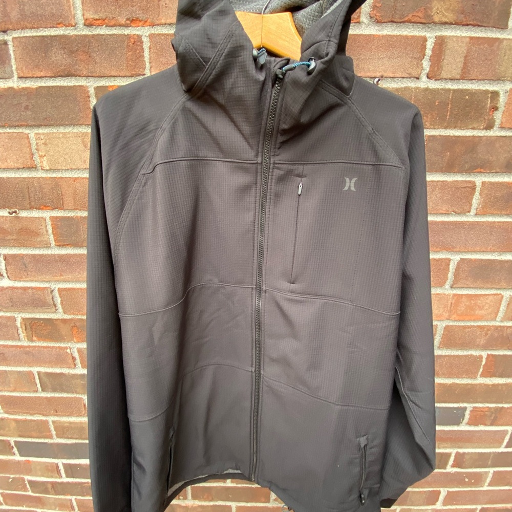 Hurley Men's Black Hooded Windbreaker